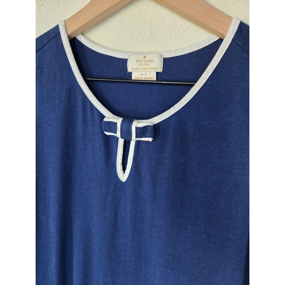 Kate Spade Dream a Little Dream Pajama Dress Navy White Trim Girls Size 14 - Picture 3 of 4